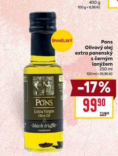Pons Olivový olej extra panenský s černým lanýžem 250 ml 
