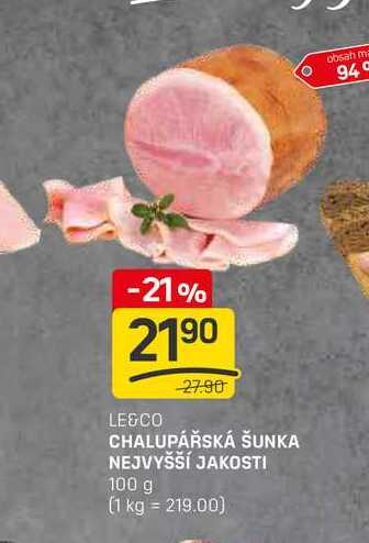 CHALUPÁŘSKÁ ŠUNKA NEJVYŠŠÍ JAKOSTI 100 g 