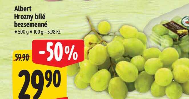Albert Hrozny bílé bezsemenné 500 g 