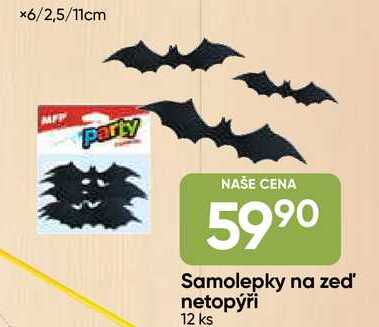 Samolepky na zeď' netopýři 12 ks 