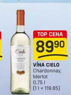 VÍNA CIELO Chardonnay, Merlot 0,75l