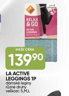 LA ACTIVE LEGGINGS 1P dámské legíny různé druhy velikost: S,M,L 