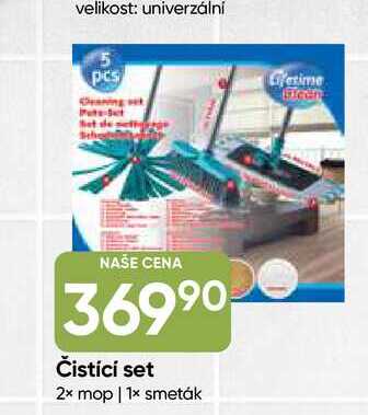 Čistící set 2x mop, 1x smeták 