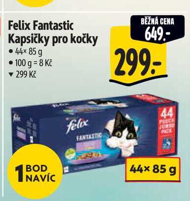 Felix Fantastic Kapsičky pro kočky  44×85 g  