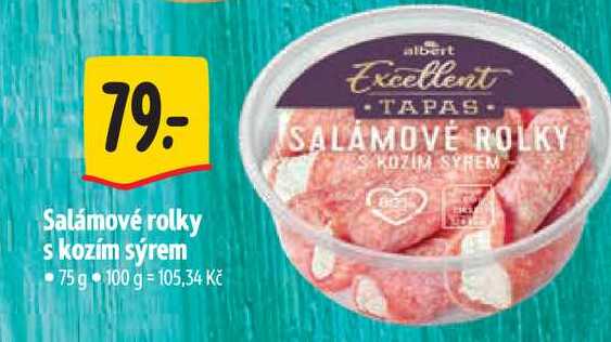 Salámové rolky s kozím sýrem 75 g 