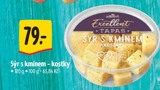 Sýr s kmínem - kostky 120 g  