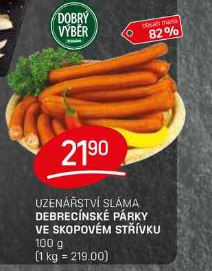 DEBRECÍNSKÉ PÁRKY VE SKOPOVÉM STŘÍVKU 100 g 