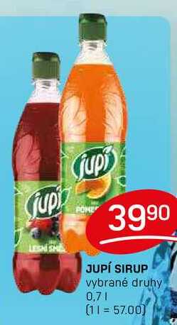 JUPÍ SIRUP vybrané druhy 0,7l