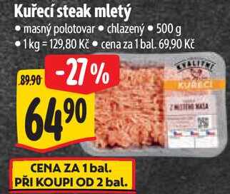 Kuřecí steak mletý, 500 g