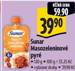 Sunar Masozeleninové pyré, 120 g 