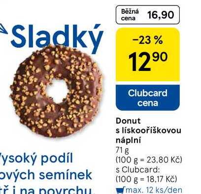 Donut s lískooříškovou náplní, 71 g 
