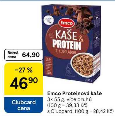 Emco Proteinová kaše, 3x 55 g, více druhů  