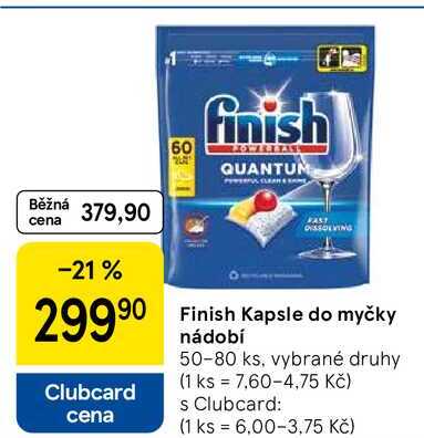 Finish Kapsle do myčky nádobí, 50-80 ks, vybrané druhy  