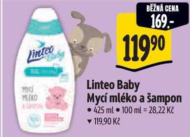 Linteo Baby Mycí mléko a šampon, 425 ml 