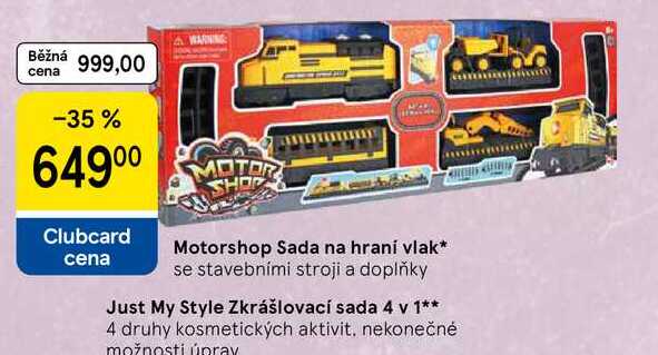 Motorshop Sada na hraní vlak, se stavebními stroji a doplňky 