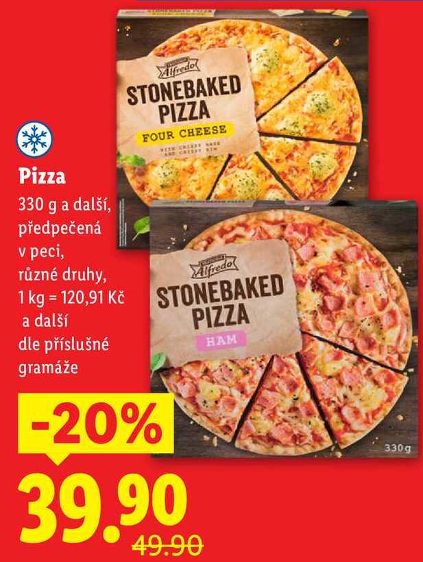 Pizza, 330 g a další