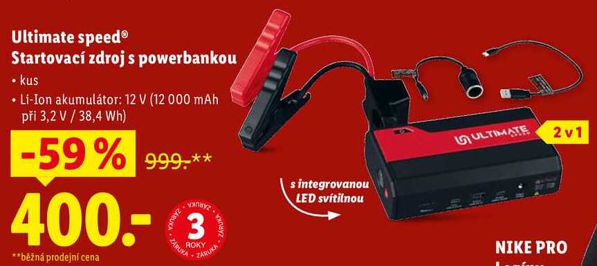 Ultimate speed® Startovací zdroj s powerbankou