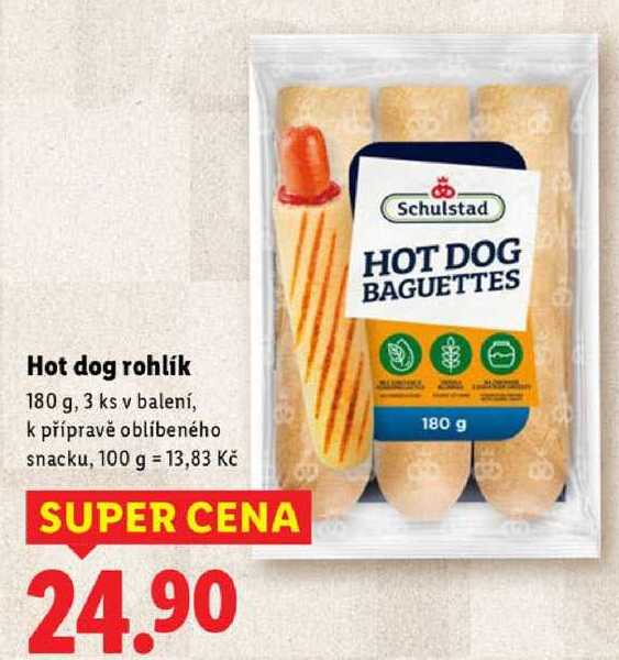 Hot dog rohlík, 180 g