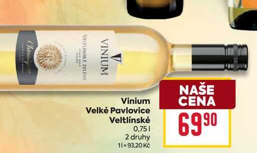 Vinium Velké Pavlovice Veltlínské 0,75l