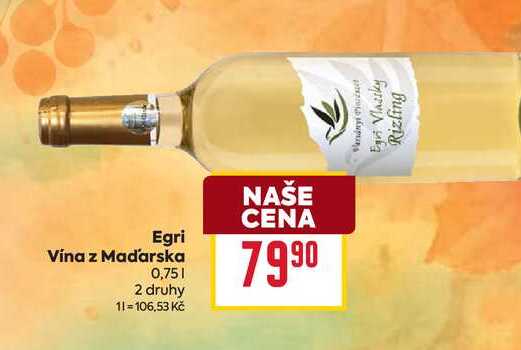 Egri Vina z Maďarska 0,75l
