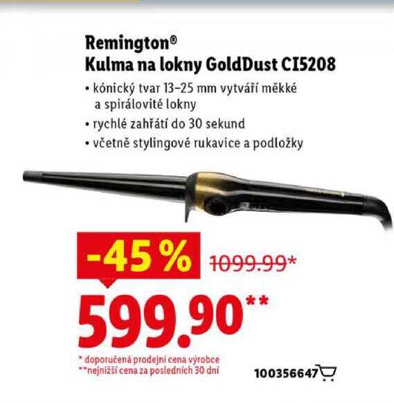 Remington Kulma na lokny GoldDust CI5208 