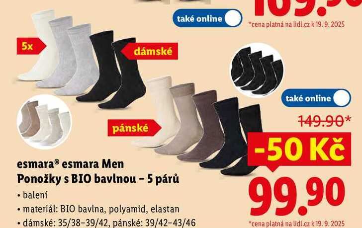 esmara esmara Men Ponožky s BIO bavlnou - 5 párů 