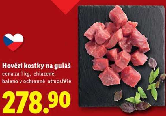 Hovězí kostky na guláš, cena za 1 kg