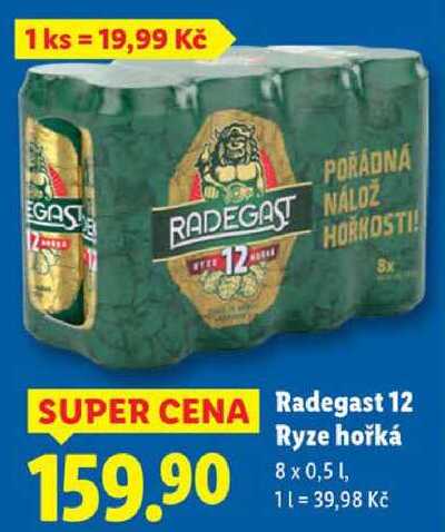Radegast 12 Ryze hořká, 8x 0,5 l