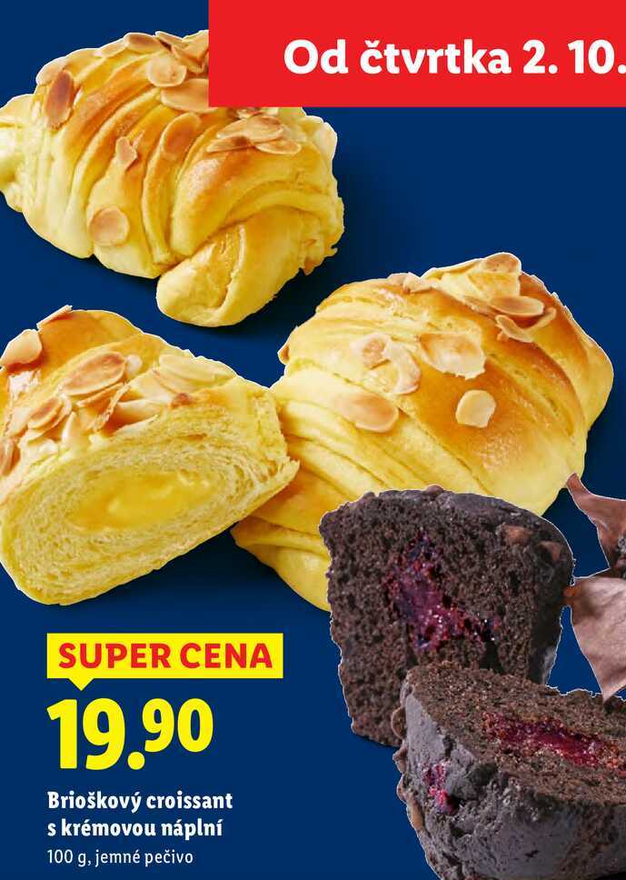 Brioškový croissant s krémovou náplní, 100 g