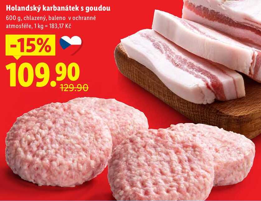 Holandský karbanátek s goudou, 600 g