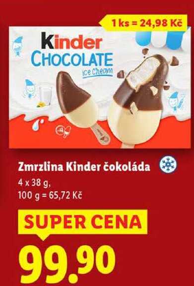 Zmrzlina Kinder čokoláda, 4x 38 g