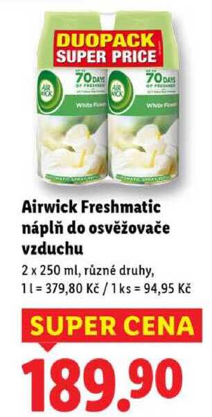 Airwick Freshmatic náplň do osvěžovače vzduchu, 2x 250 ml