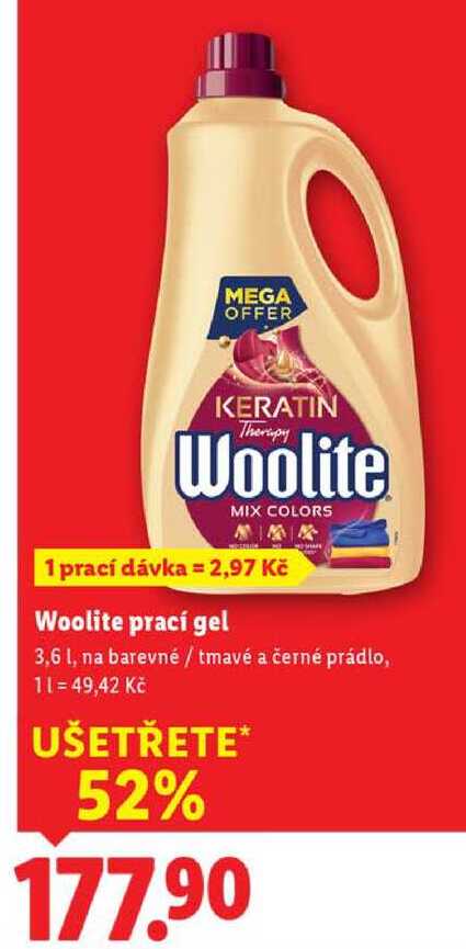 Woolite prací gel, 3,6 l
