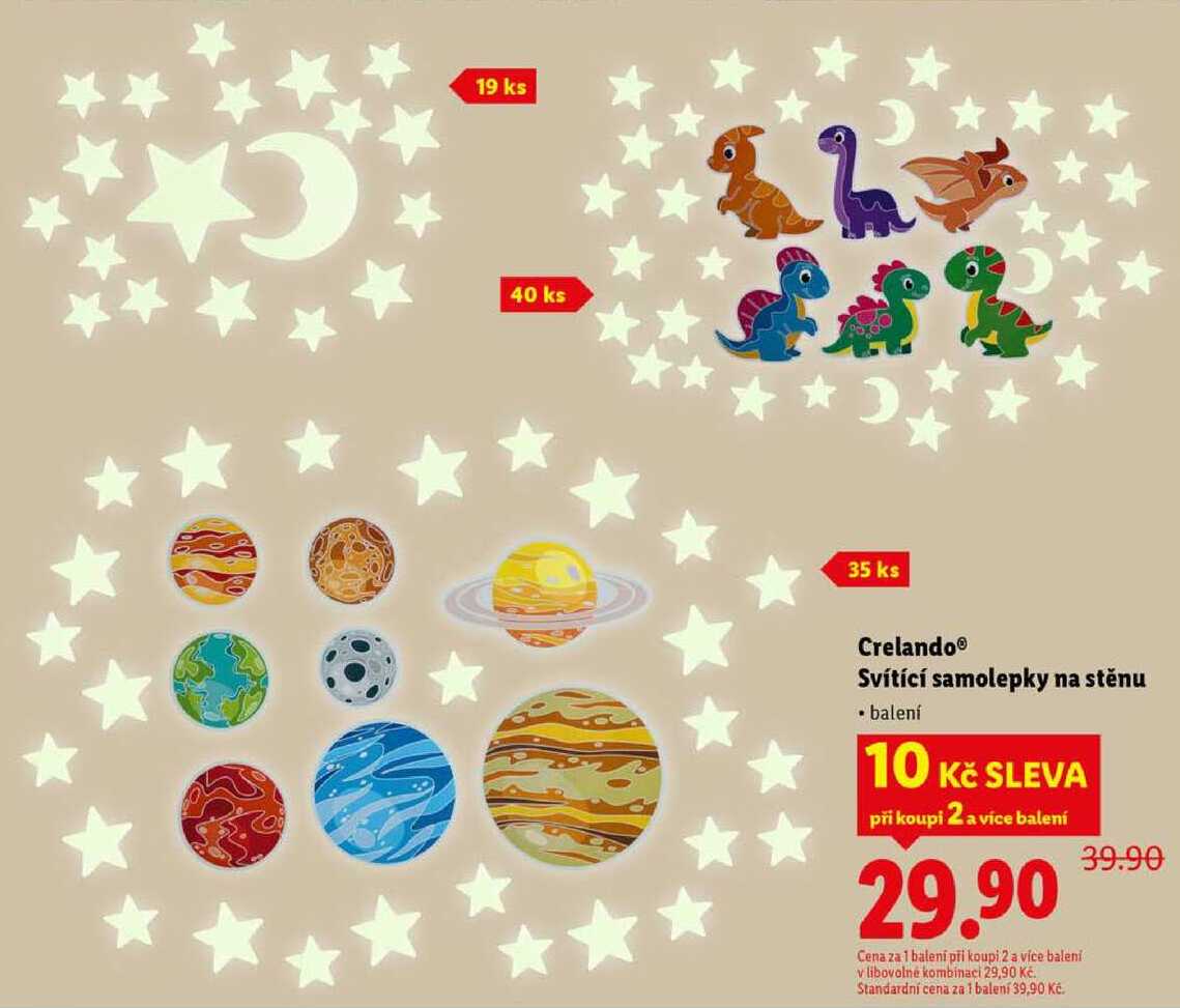 Crelando Svítící samolepky na stěnu 