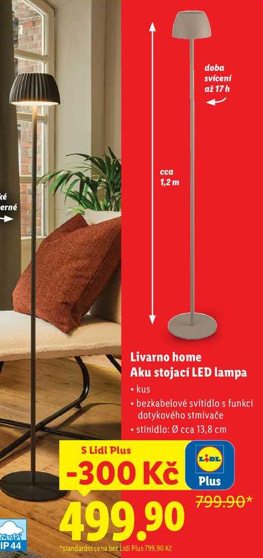 Livarno home Aku stojací LED lampa 