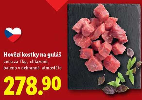 Hovězí kostky na guláš, cena za 1 kg