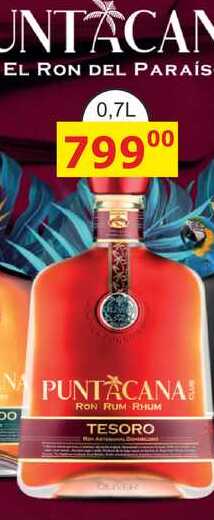 PUNTACANA TESORO RUM 0,7L