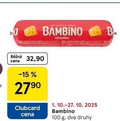 Bambino, 100 g, dva druhy 