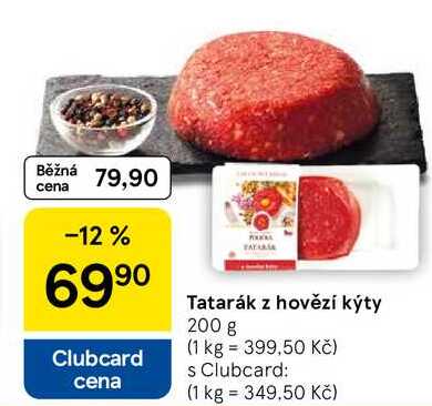 Tatarák z hovězí kýty, 200 g 