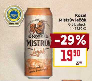Kozel Mistrův ležák 0,51, plech