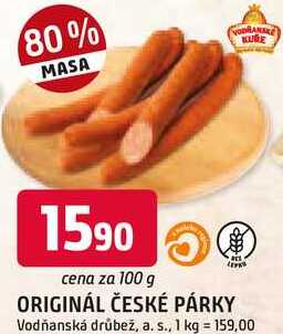 ČESKÉ PÁRKY 100g