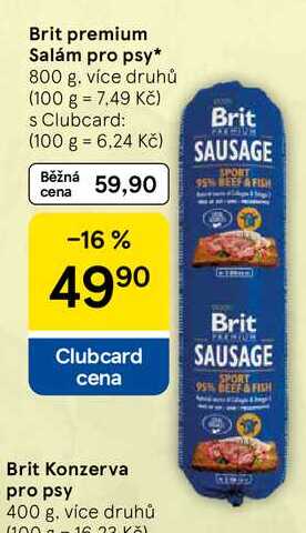 Brit premium Salám pro psy, 800 g 