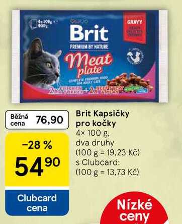 Brit Kapsičky pro kočky, 4× 100 g