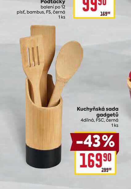 Kuchyňská sada gadgetů 4dílná, FSC, černá 1ks