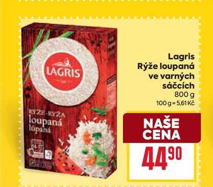 Lagris Rýže loupaná ve varných sáčcích 800 g 