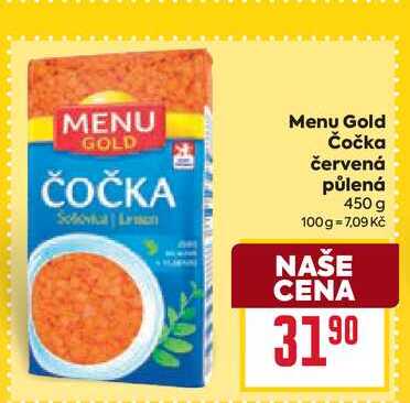 Menu Gold Čočka červená půlená 450g