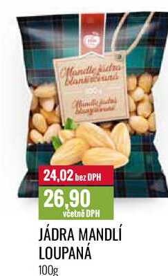 JÁDRA MANDLÍ LOUPANÁ 100g 