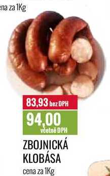 ZBOJNICKÁ KLOBÁSA cena za 1Kg 