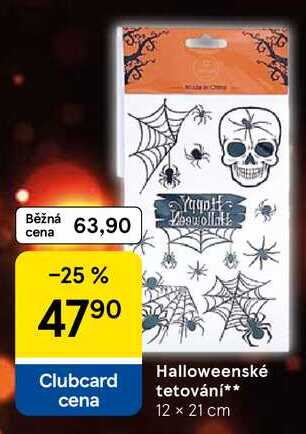 Halloweenské tetování, 12 x 21 cm 