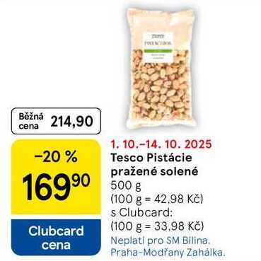 Tesco Pistácie pražené solené, 500 g  